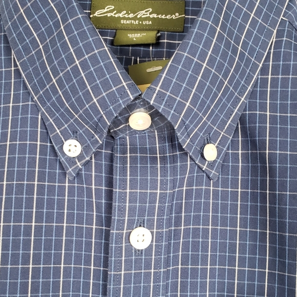 Eddie Bauer Mens Relaxed Fit Wrinkle Resitant Long Sleeve Button Shirt Size L - Picture 3 of 14
